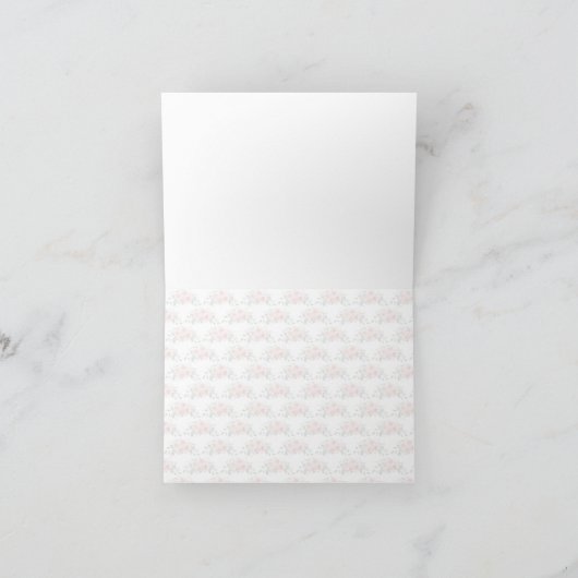 Carte de remerciements d'aquarelle rose (Intérieur)