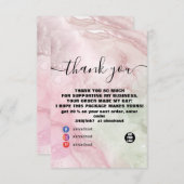 Carte de remerciements d'aquarelle rose moderne (Devant / Derrière)