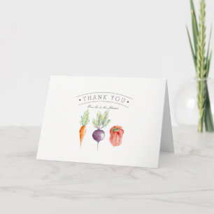 Carte de remerciements d'aquarelle Veggie Patch