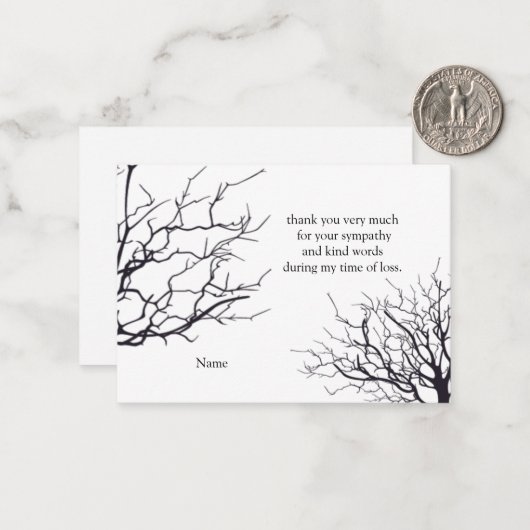 Carte de remerciements d'arbre d'automne (Devant/Arrière en situation)