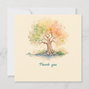 carte de remerciements d'arbre futuriste