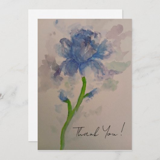 Carte De Remerciements Dark blue Iris (Devant / Derrière)