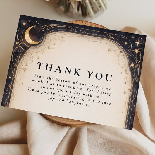 Carte De Remerciements Dark Celestial Wedding