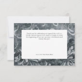 Carte De Remerciements Dark Gothic Grey & Black Damask & Ravens Mariage (Dos)