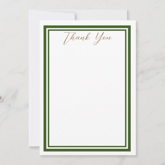 Carte De Remerciements Dark Green Minimalist (Devant)