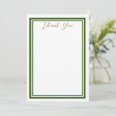 Carte De Remerciements Dark Green Minimalist (Debout devant)
