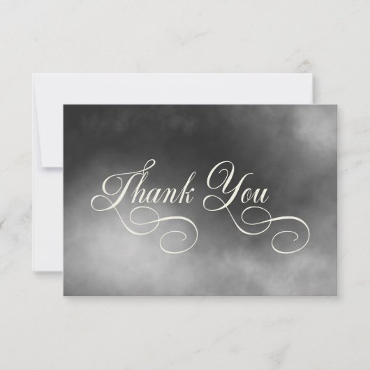 Carte De Remerciements Dark Moody Midnight Black Fog Mariage (Devant)
