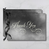 Carte De Remerciements Dark Moody Midnight Black Fog Mariage