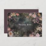 Carte De Remerciements Dark Moody Romantic Mariage Floral<br><div class="desc">Dark Moody Romantic Floral Mariage Carte de remerciements avec message personnalisé à l'arrière</div>