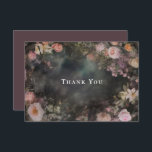 Carte De Remerciements Dark Moody Romantic Mariage Floral<br><div class="desc">Dark Moody Romantic Floral Mariage Carte de remerciements avec message personnalisé à l'arrière</div>