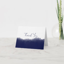 Carte De Remerciements Dark Navy Watercolor