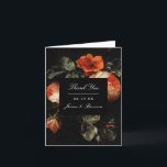 Carte De Remerciements Dark Romantic Floral Rose Master Mariage néerlanda<br><div class="desc">Customisez le texte et déplacez ou mettez à l'échelle la forme et les floraux selon vos besoins. L'échelle de forme et la couleur sont modifiables. la photo au dos est facultative</div>