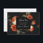 Carte De Remerciements Dark Romantic Floral Rose Master Mariage néerlanda<br><div class="desc">Customisez le texte et déplacez ou mettez à l'échelle la forme et les floraux selon vos besoins. L'échelle de forme et la couleur sont modifiables. la photo au dos est facultative</div>