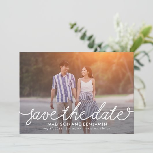 Carte De Remerciements Darling Script Modifiable Couleur Enregistrer La C (Debout devant)