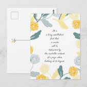 Carte de remerciements d'art floral Dandelion modi (Devant / Derrière)