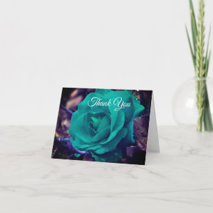 Carte de remerciements d'art Rose Aqua Abstrait