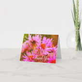 Carte de remerciements d'art rose Asters (Devant)