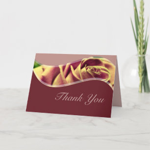 Carte de remerciements d'art Rose vintage
