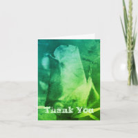 Carte de remerciements d'art vert Rosebud