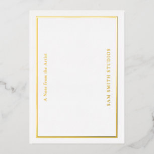 Carte de remerciements d'artiste Gold Foil personn