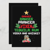 Carte De Remerciements Dasher Arbre Danseur Vixen Tequila Whiskey (Devant / Derrière)