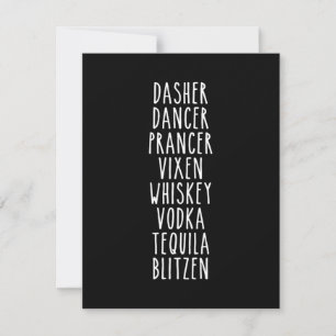 Carte De Remerciements Dasher Dancer La danseuse Vixen Whiskey Vodka Tequ