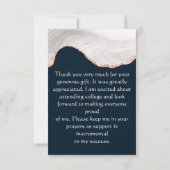 CARTE DE REMERCIEMENTS DC BLANC & OR ROSE NOIR FOGRA AGATE MONOGRAMME (Dos)