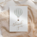 Carte de remerciements de Baby shower à air chaud<br><div class="desc">Remerciez tout particulièrement vos invités baby showers avec ces cartes,  avec une montgolfière aquarelle et la typographie de l'or.</div>