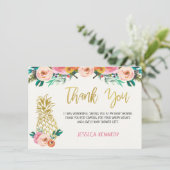 Carte de remerciements de Baby shower à ananas (Debout devant)