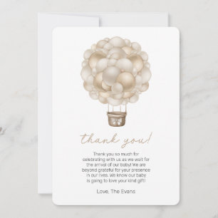 Carte de remerciements de Baby shower à ballon à a