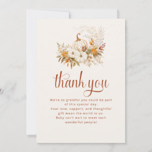 Carte de remerciements de Baby shower à Citrouille