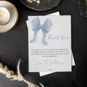 Carte de remerciements de Baby shower à cou bleu