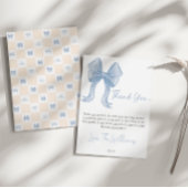 Carte de remerciements de Baby shower à cou bleu