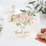 Carte de remerciements de baby shower à papillon f<br><div class="desc">Carte de remerciements baby shower papillon floral. Objets correspondants disponibles !</div>
