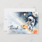 Carte de remerciements de baby shower astronaute s (Devant)