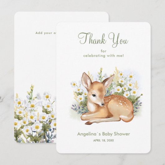 Carte de remerciements de baby shower avec un ador (Devant / Derrière)