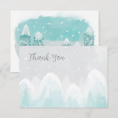 Carte de remerciements de Baby shower bleu clair à (Devant / Derrière)