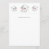 Carte de remerciements de Baby shower bleu Eléphan (Dos)