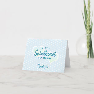 Carte de remerciements de Baby shower bleu Little