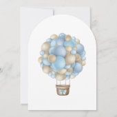 Carte de remerciements de Baby shower Blue Hot Air (Dos)