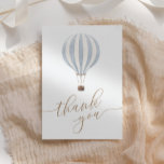 Carte de remerciements de Baby shower Blue Hot Air<br><div class="desc">Remerciez tout particulièrement vos invités baby showers avec ces cartes,  avec une montgolfière aquarelle et la typographie de l'or.</div>