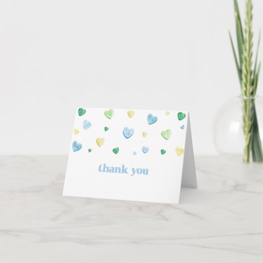Carte de remerciements de Baby shower Blue Little  (Devant)