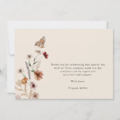 Carte de remerciements de Baby shower Boho (Dos)