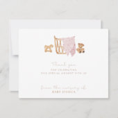 Carte de remerciements de Baby shower Boho - bébé (Devant)