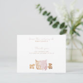 Carte de remerciements de Baby shower Boho - bébé (Debout devant)