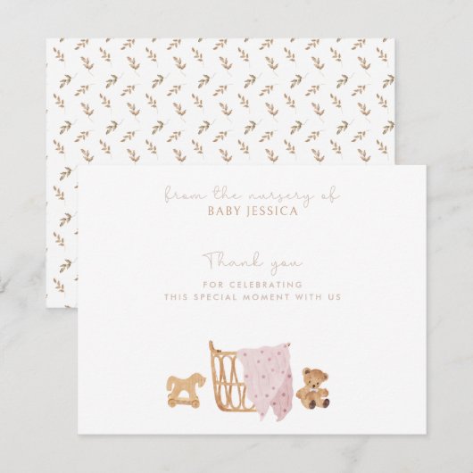 Carte de remerciements de Baby shower Boho - bébé (Devant / Derrière)