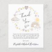 Carte de remerciements de Baby shower Boho Budget (Devant)