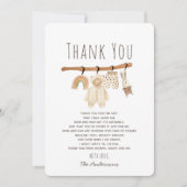 Carte de remerciements de Baby shower Boho Clothes (Devant)