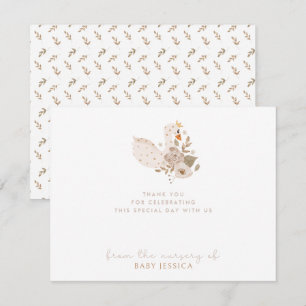 Carte de remerciements de Baby shower Boho - Cygne