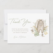 Carte de remerciements de Baby shower Boho Green B (Devant)